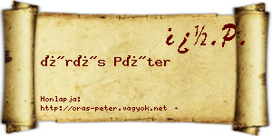 Órás Péter névjegykártya